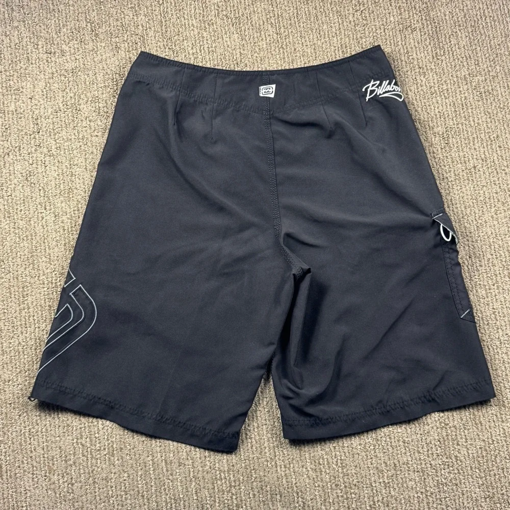 VTG Billabong Cargo Board Shorts Swim Trunks Mens 34 Black Drawstring Logo Y2K